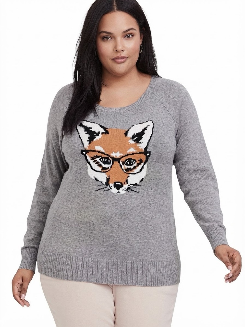 Torrid Gray Fox Raglan Sweater 00 M/L